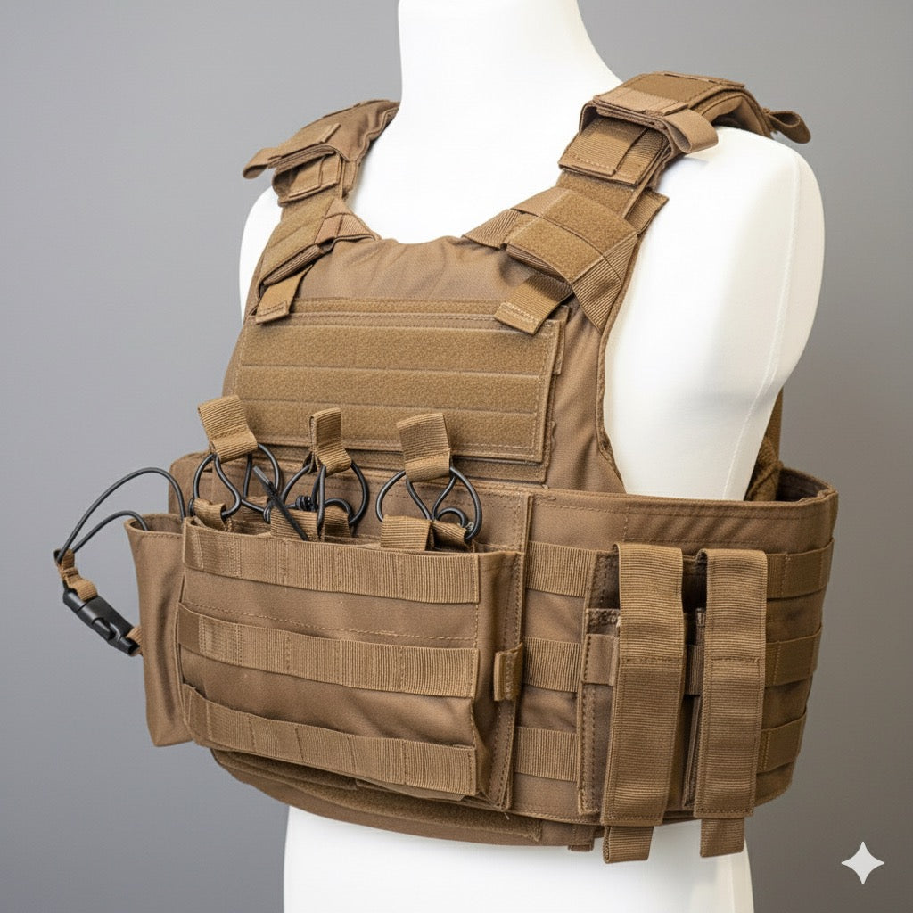 Mil Model 1 Tactical Plate Carrier Black - Professional Body Armor Vest Pakistan