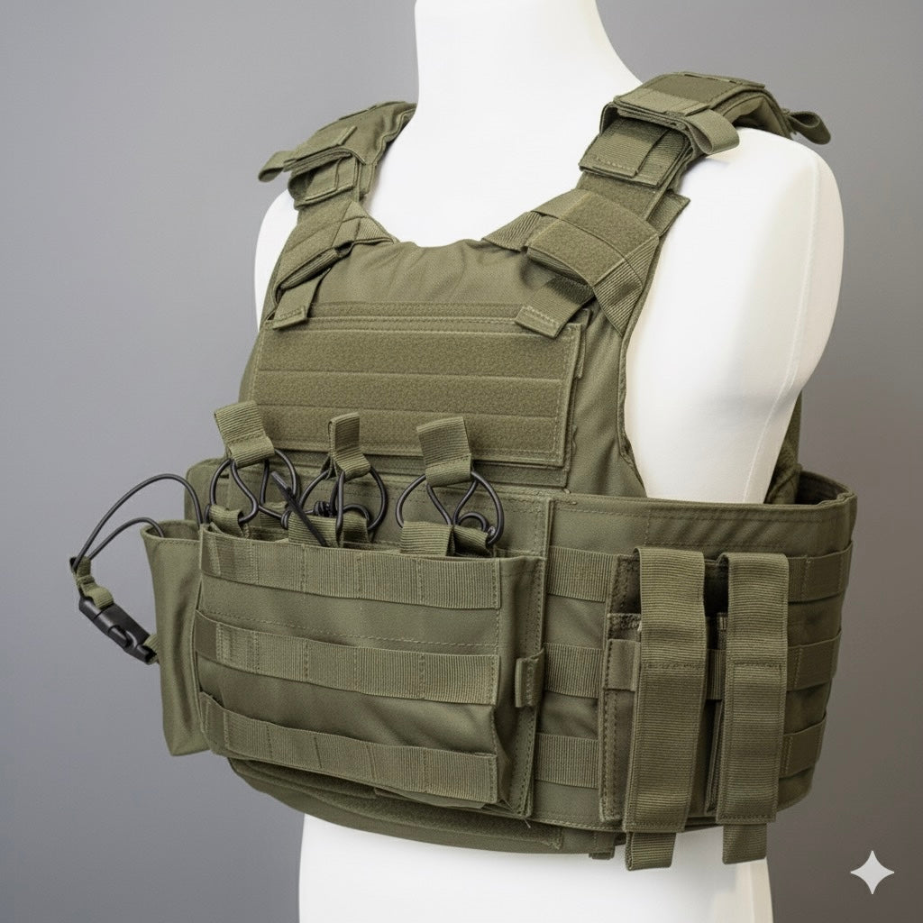 Mil Model 1 Tactical Plate Carrier Black - Professional Body Armor Vest Pakistan