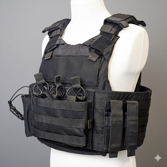 Mil Model 1 Tactical Plate Carrier Black - Professional Body Armor Vest Pakistan