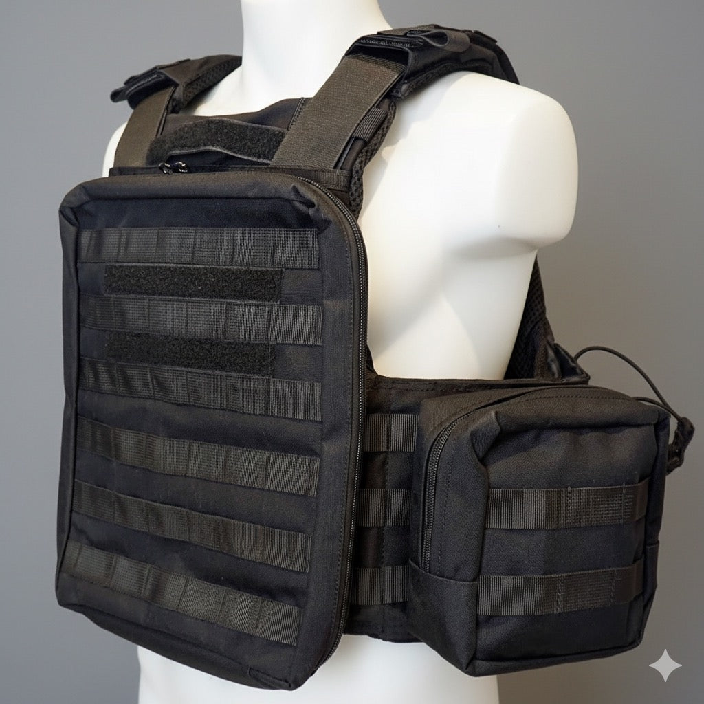 Mil Model 1 Tactical Plate Carrier Black - Professional Body Armor Vest Pakistan