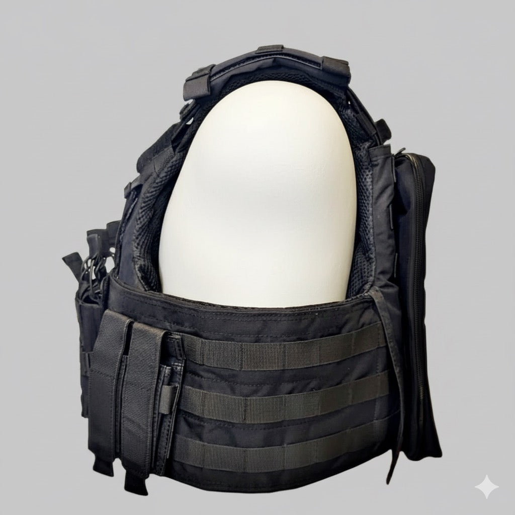 Mil Model 1 Tactical Plate Carrier Black - Professional Body Armor Vest Pakistan